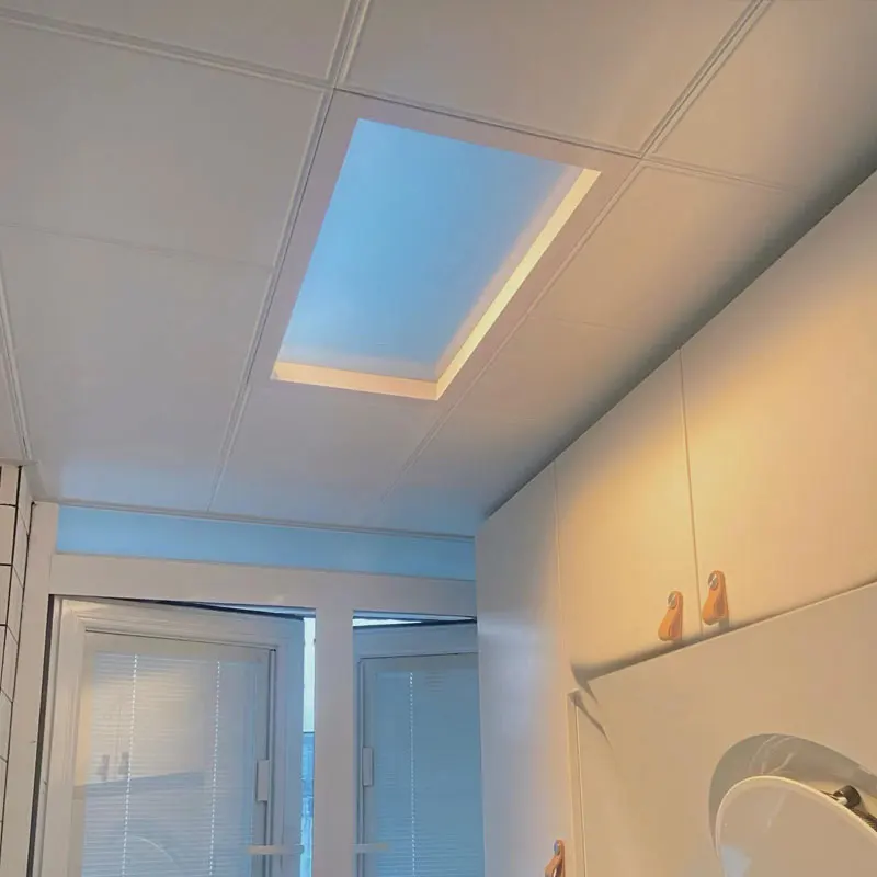 Plafonnier LED artificiel a 3D panneau lumineux bleu ciel