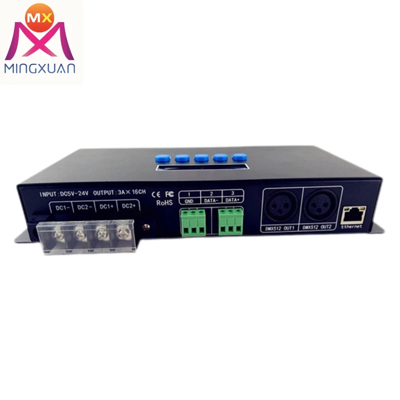 Strip Controller 16 Ports DMX Artnet 16 channels dmx512 Decoder stage console lighting project