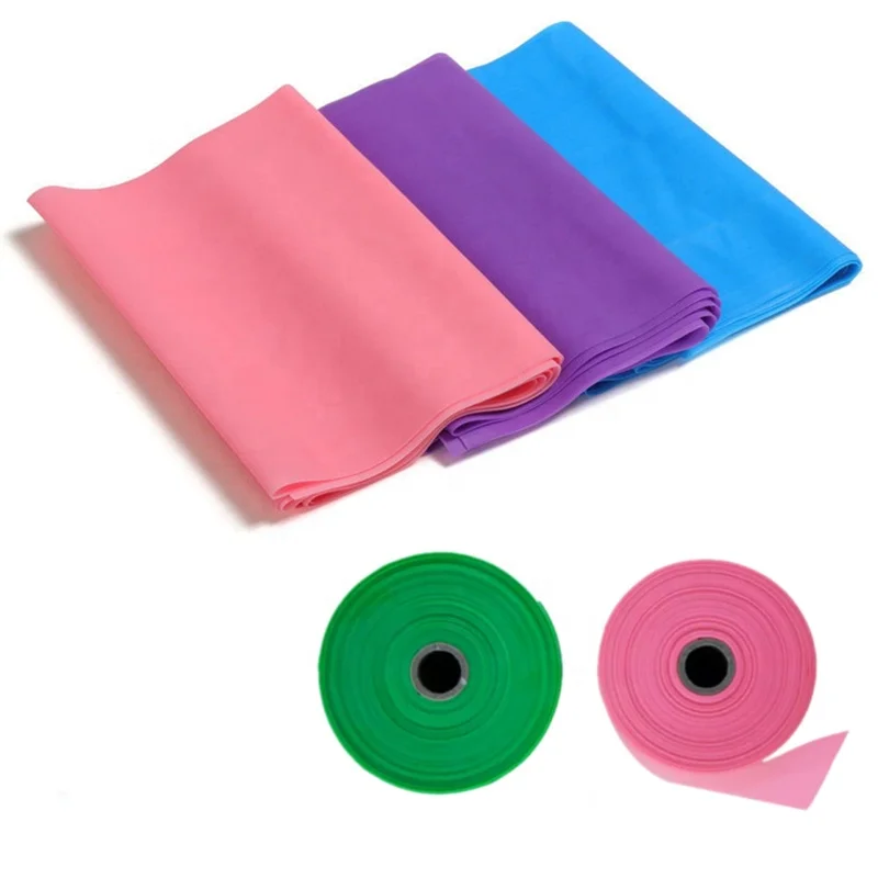 Customized Logo Size Sport Yoga Bands Natural Latex Elastic Exercise gym Long stretching resistance yoga fitness bands