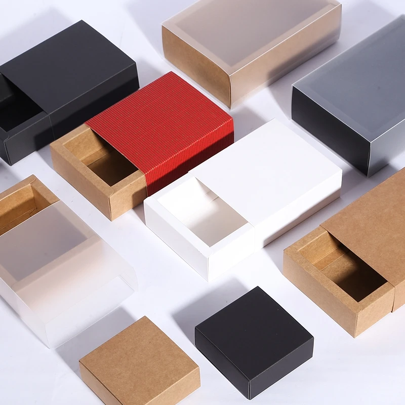 Wholesale Logo Custom Printed Kraft Paper Sliding Cosmetics Box,Drawer Box For Phone Case Packaging