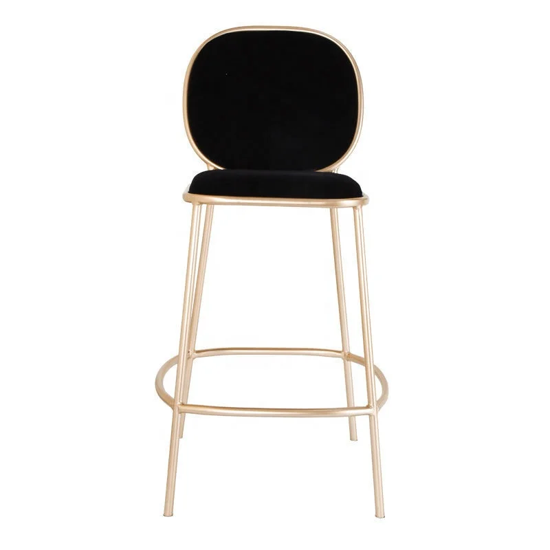 Creative gold bar high stool wholesale simple iron bar chair coffee shop back leisure high chair bar