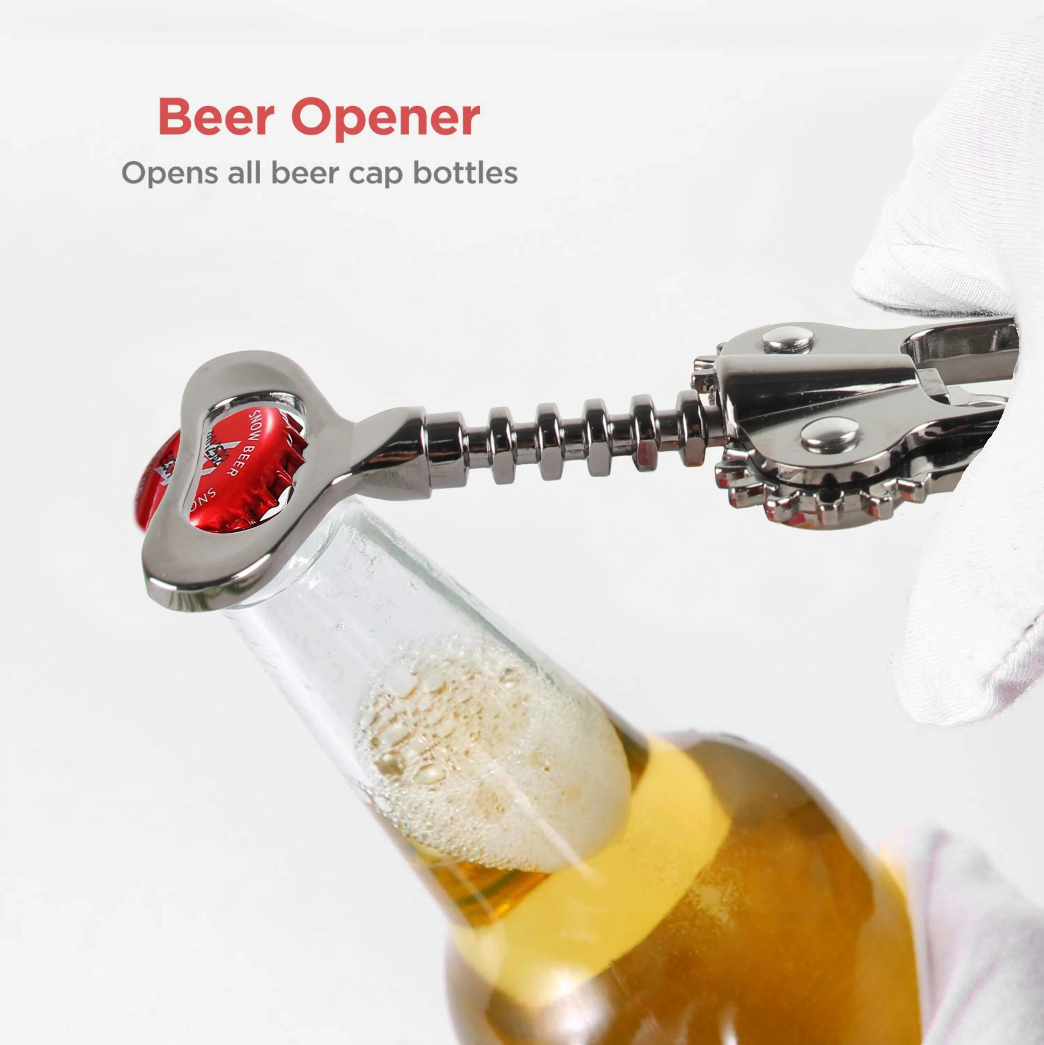 Professional Winged Aluminum Alloy with Rubber Handle Wine Opener Wing Corkscrew