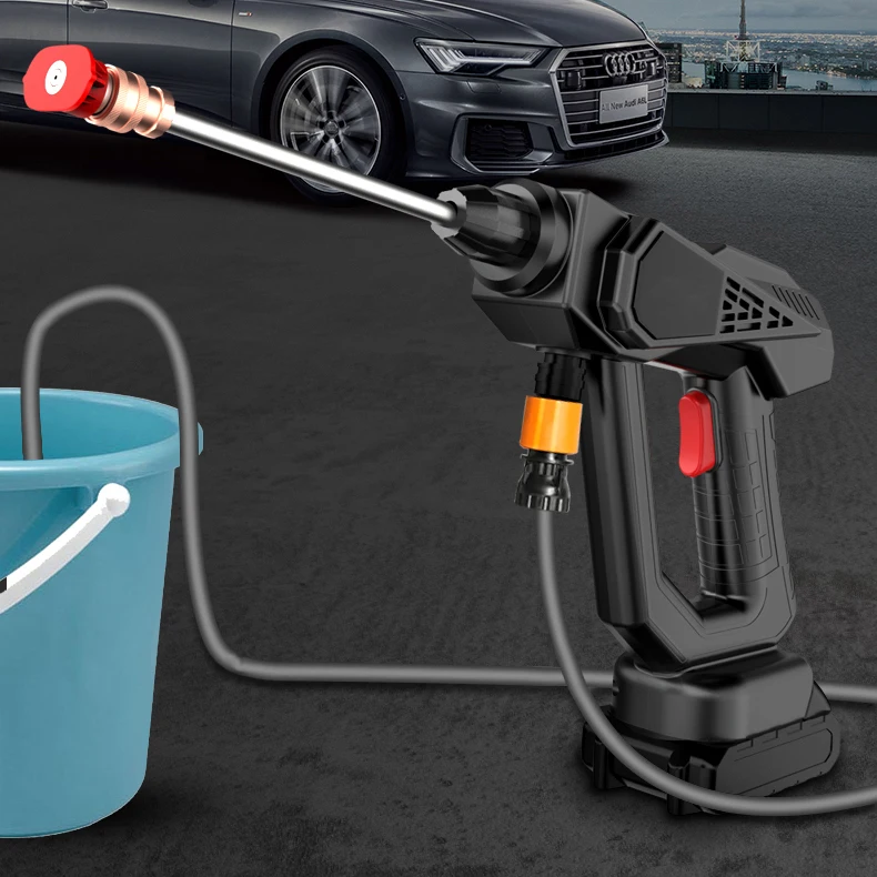 21V High-voltage Wireless Car Wash Gun Household Booster Car Wash Gun Portable Water Pipe Hose Car Wash Machine