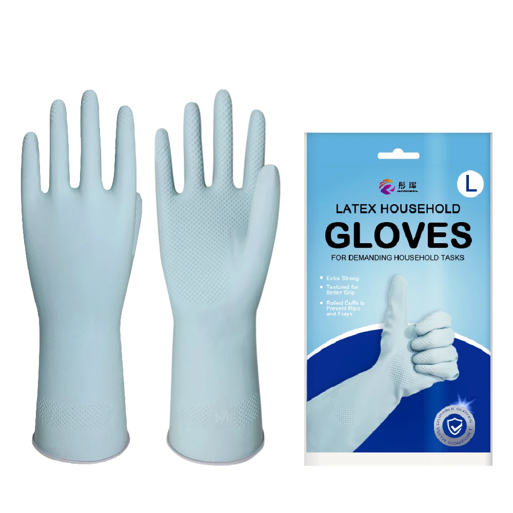 Flexible Thick Waterproof Latex Gloves for Dishwashing Laundry Gardening Custom Colors Packaging