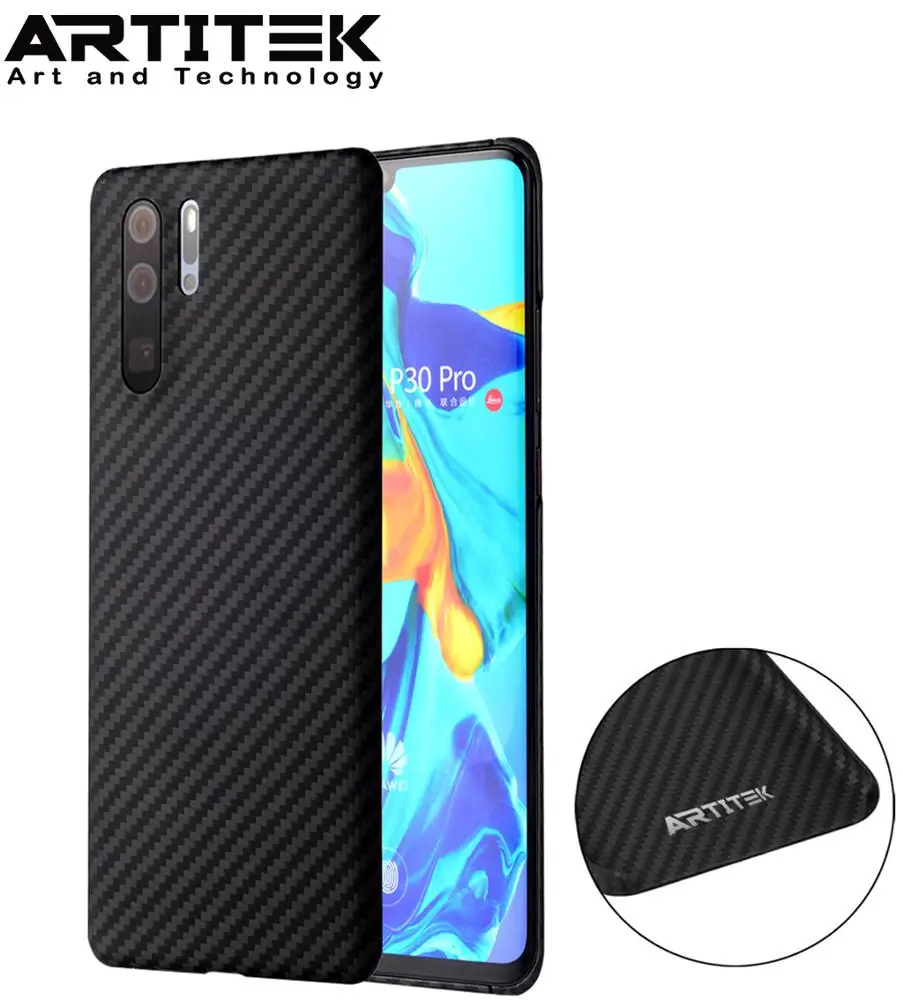 ARTITEK 100% чехол из арамидного волокна для телефона HUAWEI P30/P30 Pro черный/серый матовый