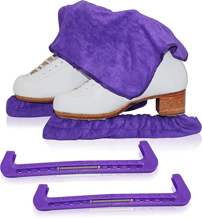 Ice Skate Blade Guards, 1 Pair Plastic Adjustable Ice Hockey Skate Blade Cover, Skate Protector for Ice Hockey Adults Kids