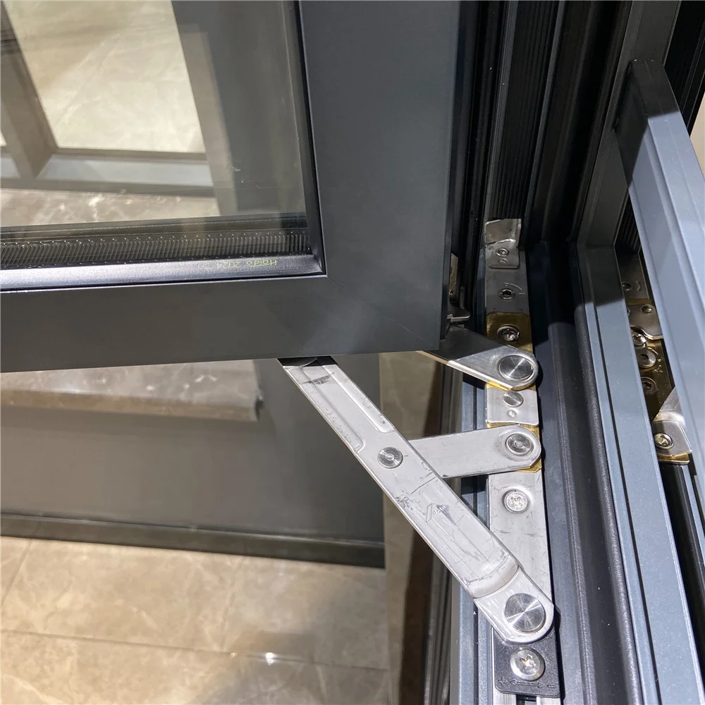 ZEKIN customized glass casement windows aluminum tempered glass horizontal opening tilt and turn window aluminum casement window