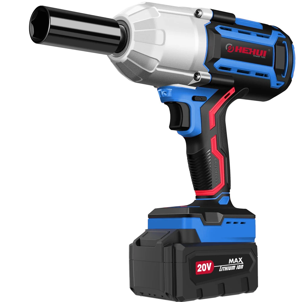 Hehui 20V Max Car Repair Tool 1000N.M Power Cordless Brushless Adjustable Torque Impact Wrench