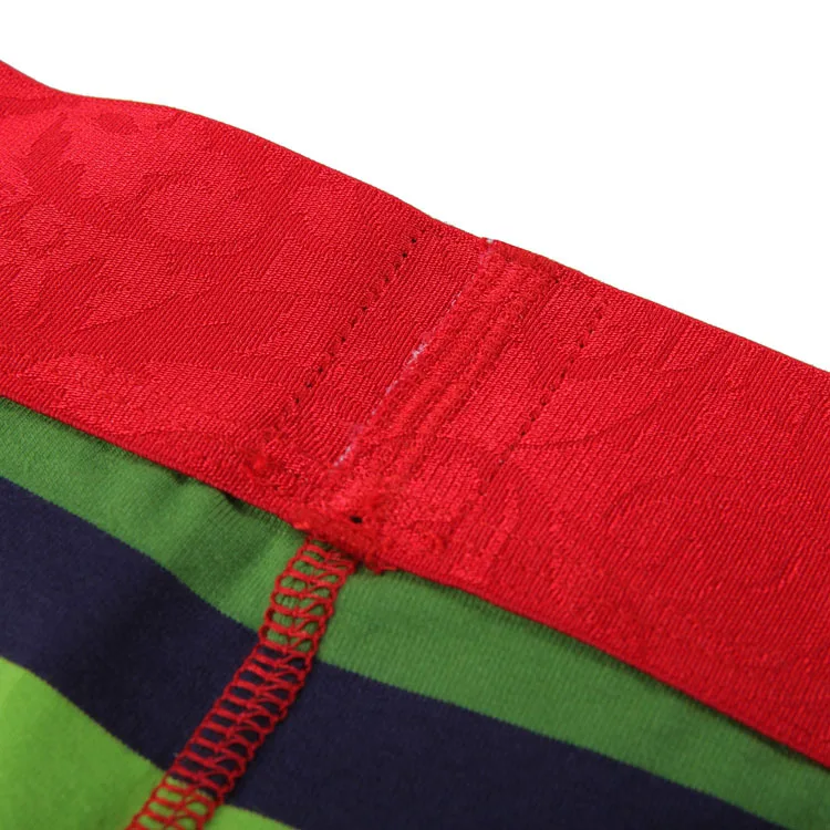 
Printed stripe organic fabric custom logo briefs men cotton boxer underwear 