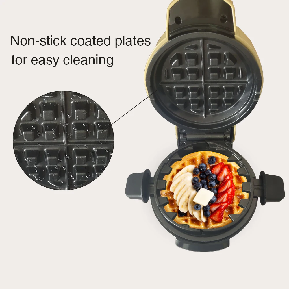 520W Portable Grill Machine Energy Saving Electric Mini Round Waffle Maker
