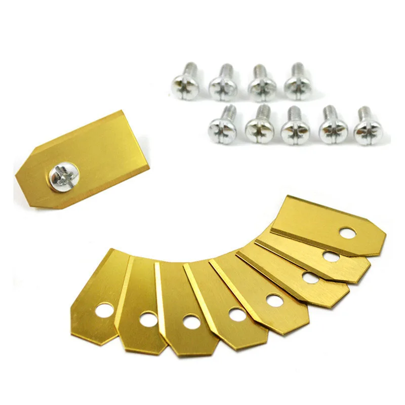 Hot selling 0.75MM lawn mower blade gold titanium plated garden machinery lawn mower blade for Robot lawn mower