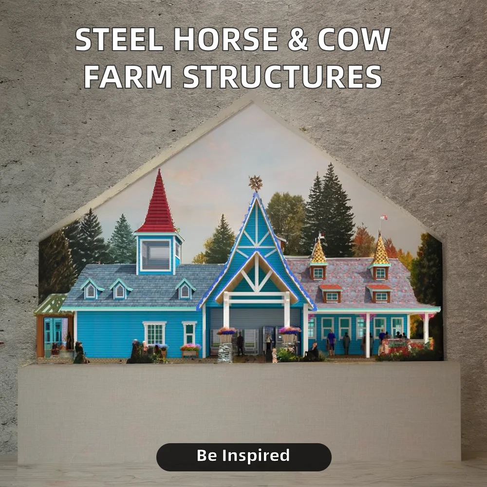 Modern Design Prefabricated Steel Structure Horse Barns and Cow Farm Buildings Horse Barns Design House