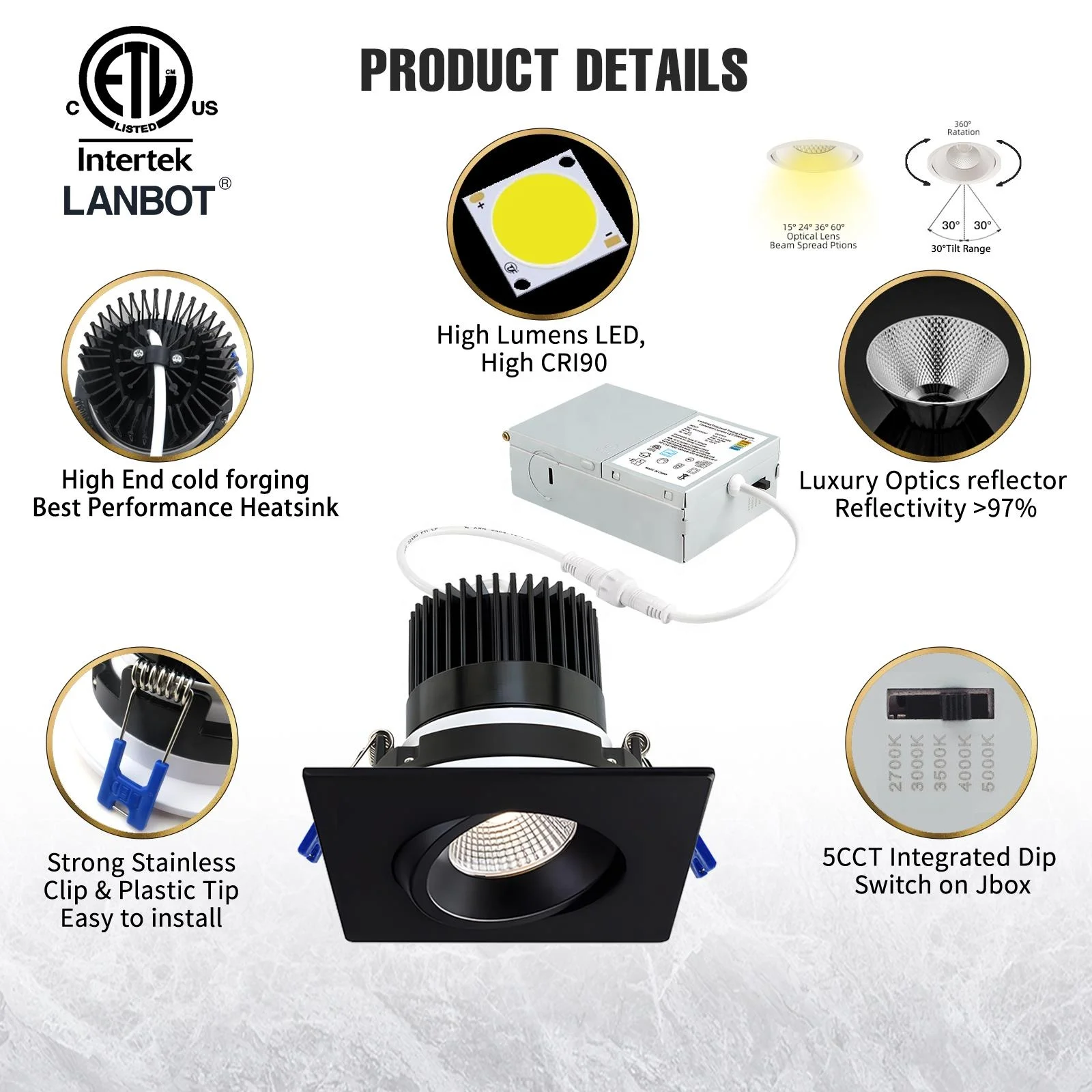 Lowest Price Multiple Recessed Downlight For shopping center