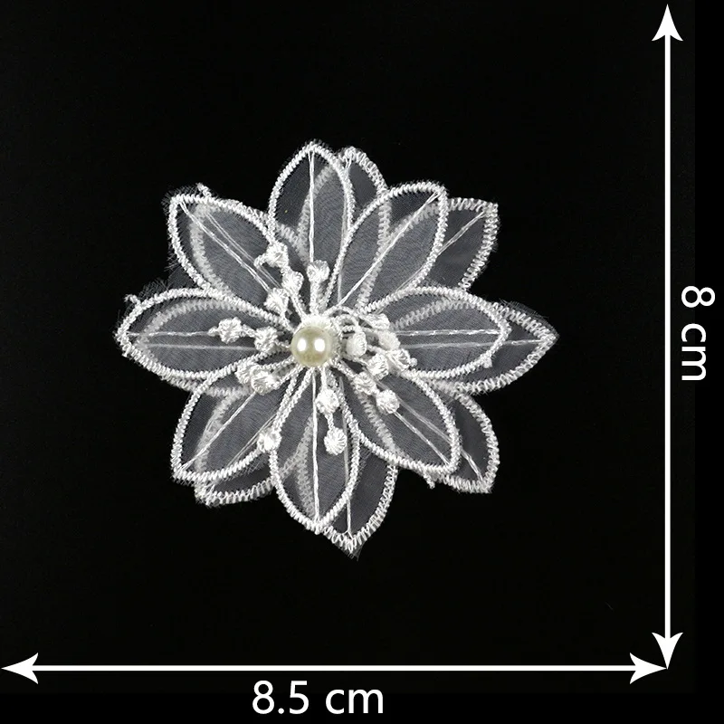 New diy handmade beaded lace flower cloth patch embroidery lace bud wedding dress decoration accessories accessories
