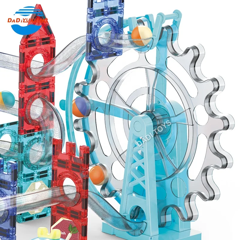 Hot Selling Plastic Advanced Technical Plastic Building Block For Kids,Stem Electronic Light Roll Ball  Magnetic Block Sticks