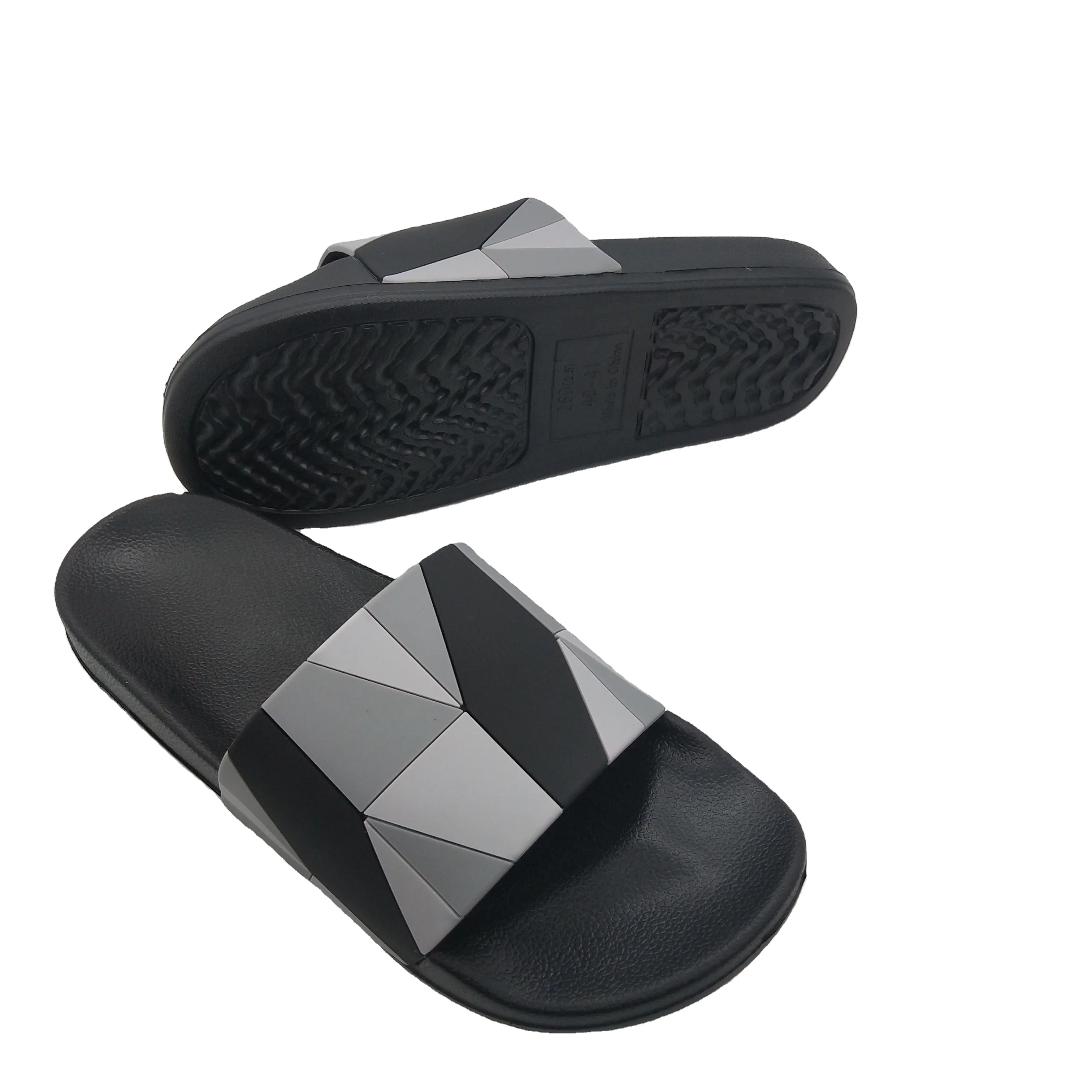 GRS Wholesale Outdoor EVA Squared Pattern Upper Anti-slip sole Indoor Customized Slide Sandals for Men