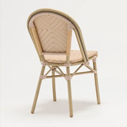 French style bistro red wicker cafe & restaurant dining chair