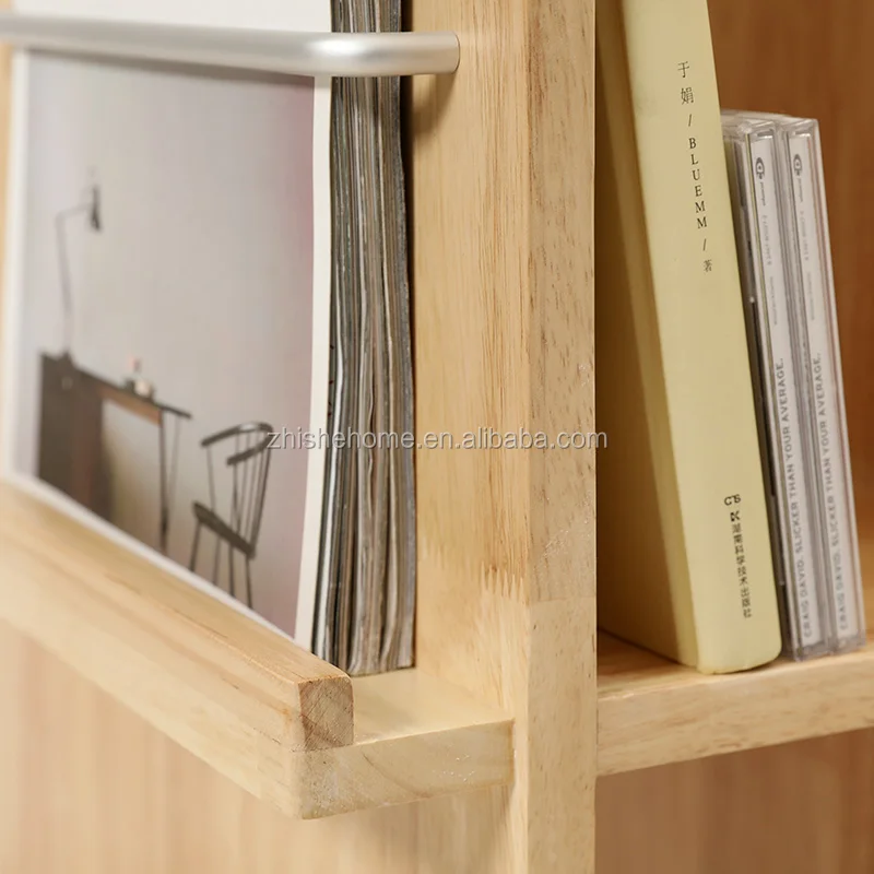 Modern  Solid Wood Furniture Magazine Holder Cabinet Wooden Bookcase Book shelf