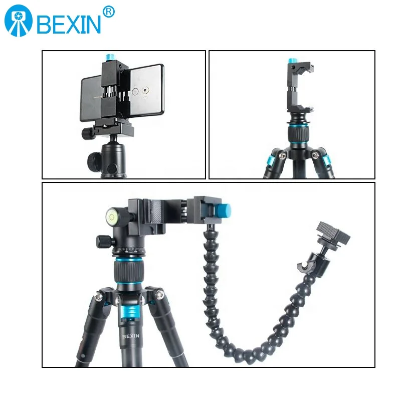 BEXIN Universal Aluminum Alloy Multifunctional Phone Holder Desktop Phone Clip for Smartphone Clip