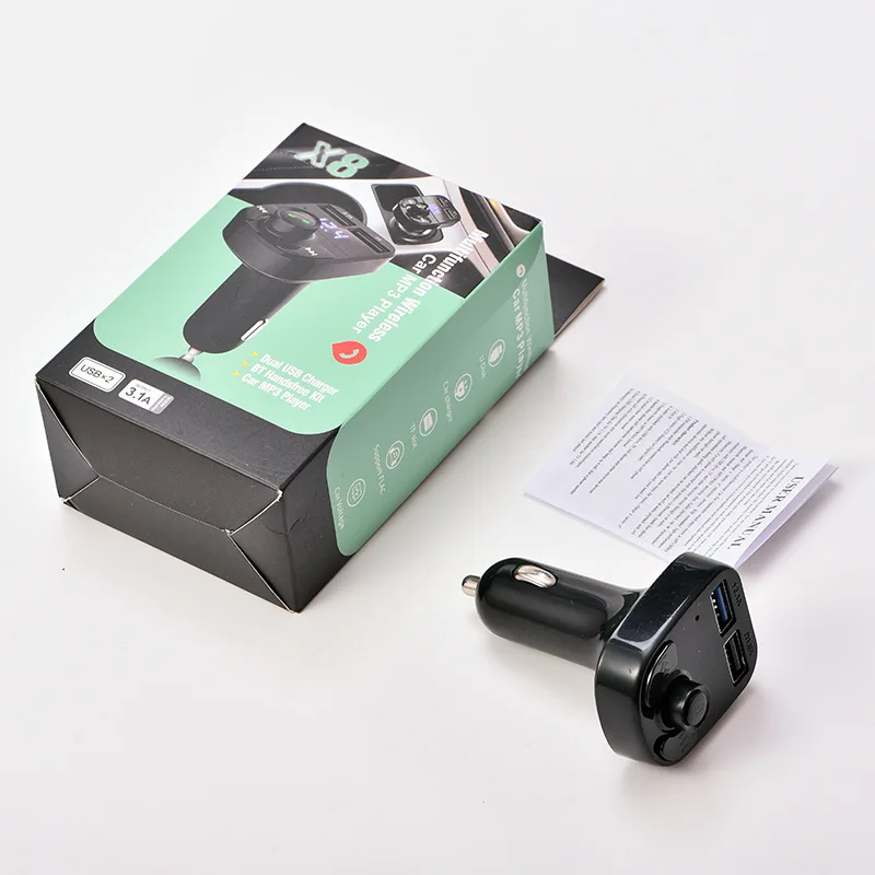 audio mp3 usb player car mp3 player x8 multifunctional new steero radio car kit double USB charger setup fm transmitter