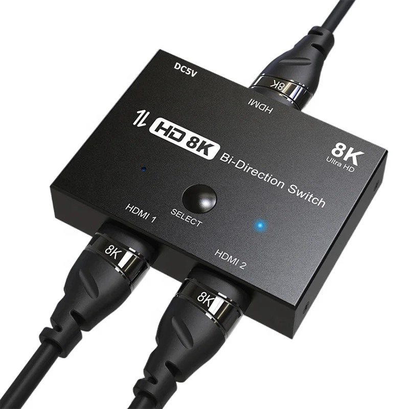 Xput 2.1 Cable 8K@60Hz 4K@120Hz HDMI Splitter 8K HDMI Bi Direction Switcher Adapter 2x1 1x2 HDMI 2.1 HDCP 2.2 Switch Splitter