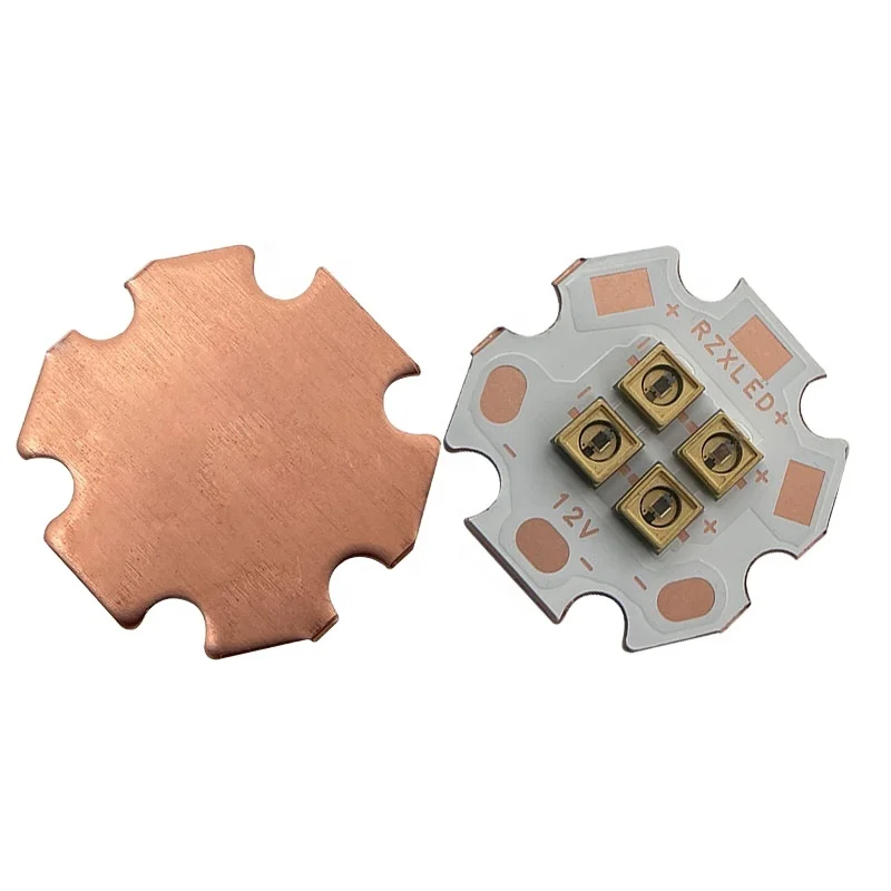 RZXLED  high Quality 4 chips LED 6V 12V 24V  2.4W wavelength 290NM 295NM 300NM 308nm uv led