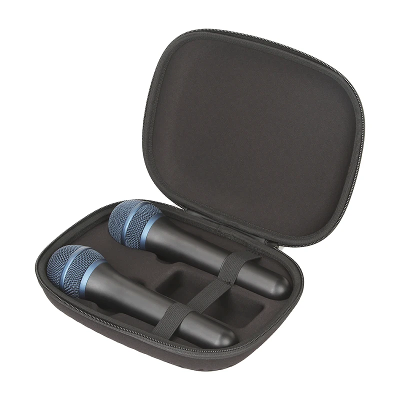 Factory Custom Wireless Microphone Storage Case Portable Shockproof Drop Proof Eva Zipper Bag Protective Carrying Case
