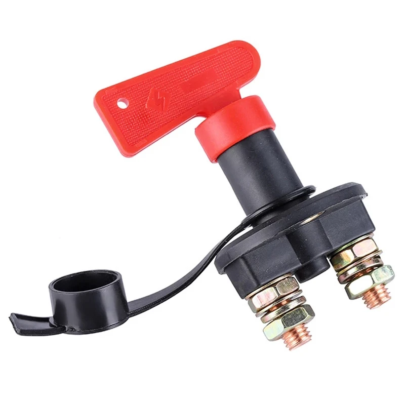 12V 24V Red Key Cut Off Battery Main Kill Switch Vehicle Car Modified Isolator Disconnector Car Power Switch for Auto truck boat