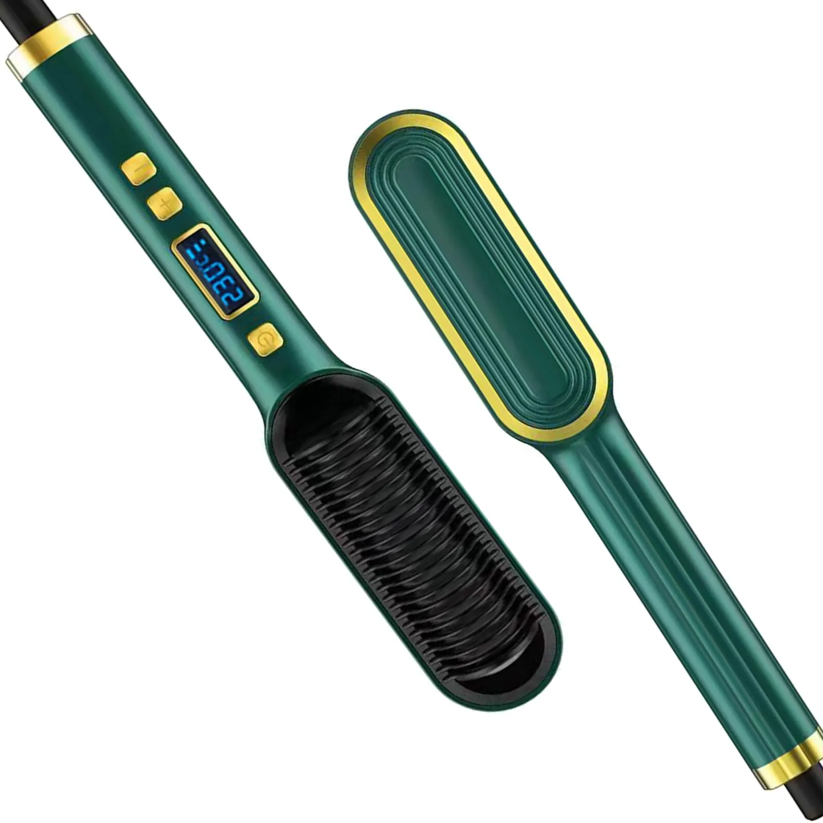 Electric Hair Straighteners 2 In 1 Smoothing Iron Lcd Display Negative Ion Hair Straightening brush Hair Curling Comb