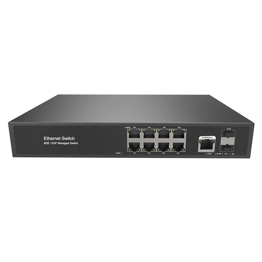 GWS-H3010FM 10-портовый 10/100/1000 м управляемый коммутатор Ethernet 8 портов RJ45 + 2 порта SFP сетевой