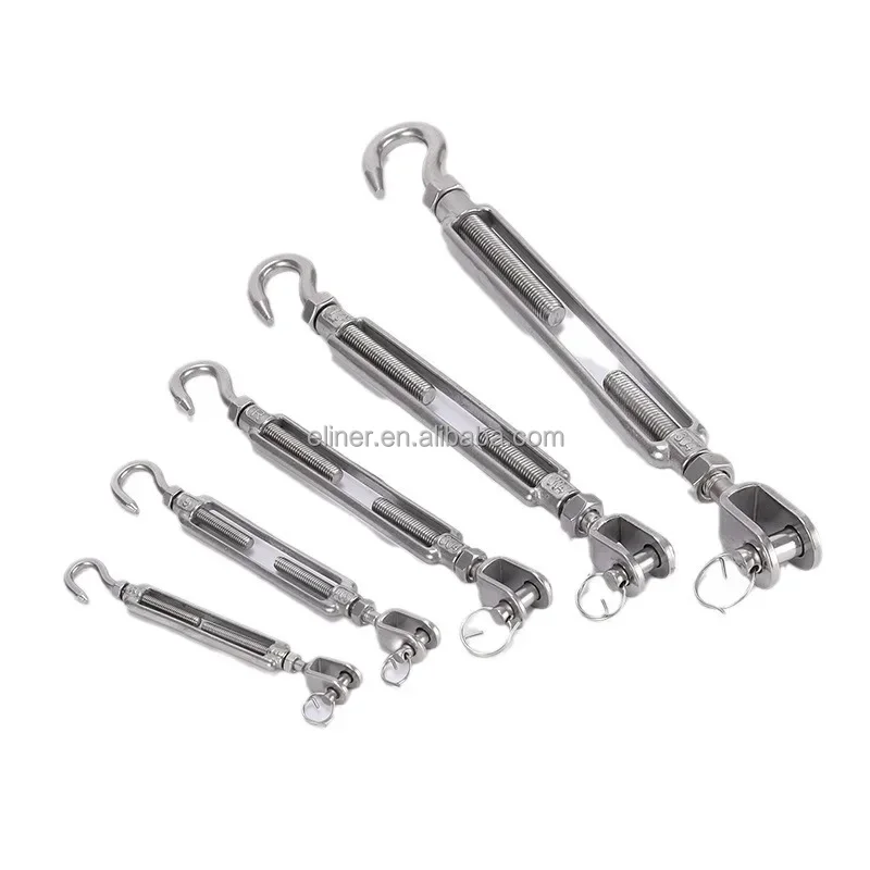 Adjustable Length Rotate Chain Wire Rope Hooks Tensioner Bolt Tension Turnbuckle Size turnbuckle wire rope tensioner
