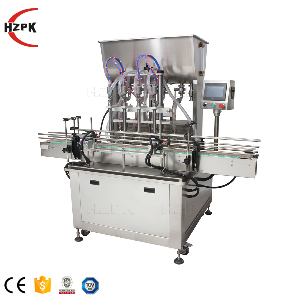 HZPK automatic 5 gallon water viscous liquid bottle paste honey jar 4 head rotor pump filling machine manufacturer