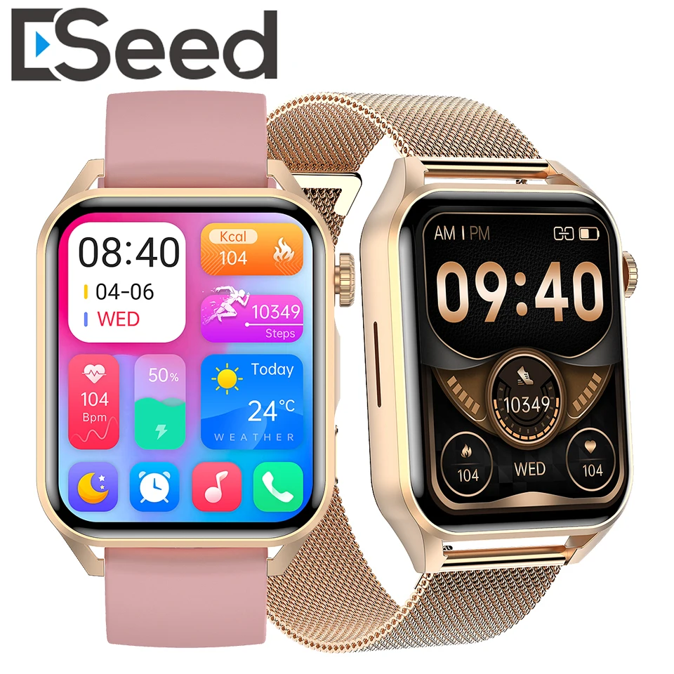 Eseed HK28 Smart Watch with AMOLED Screen IP68 Waterproof Luxury Ladies Watch Health Fitness Tracker  Wearable Devices