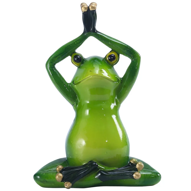 Courtyard Garden Decorations Nautical Style Frog Yoga Ornament Outdoor Resin Craft Arrangement for Landscape