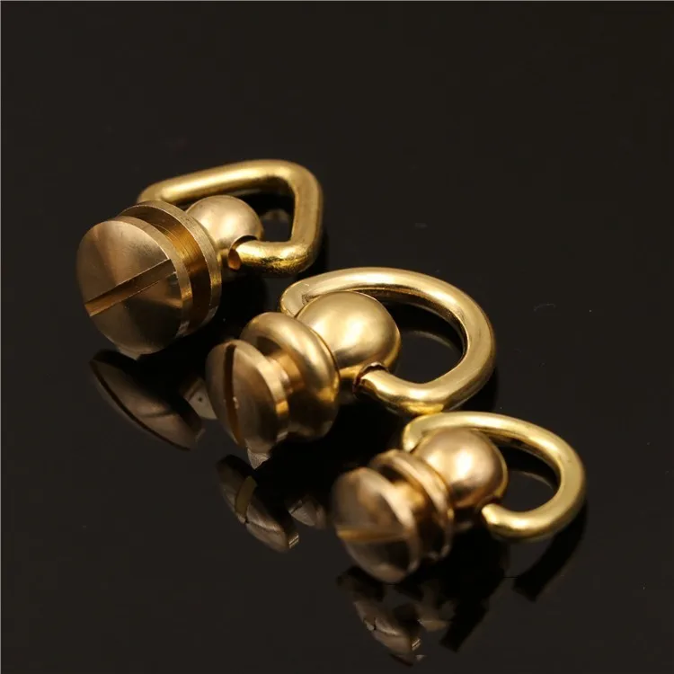Solid Brass Rivet Buckles Decorative Round Head Button Studs for Leather Bag Snap Head Hook Connector Buckle