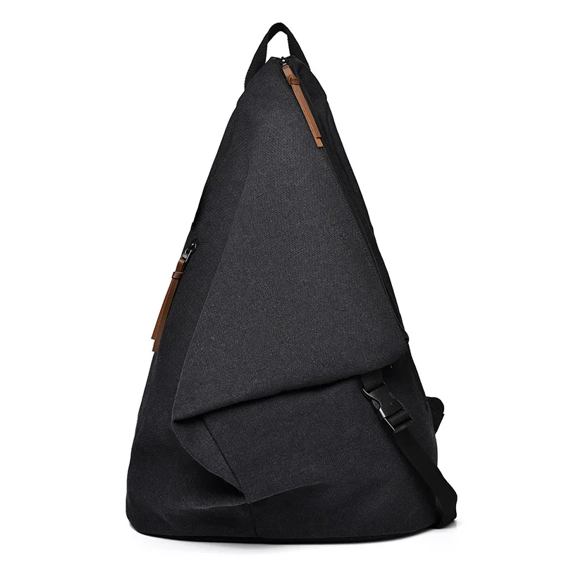 Japanese Style Fashion Casual Solid Color Washable Canvas Backpack Custom Outdoor Heavy Duty Travel Sport Multipurpose Satchel
