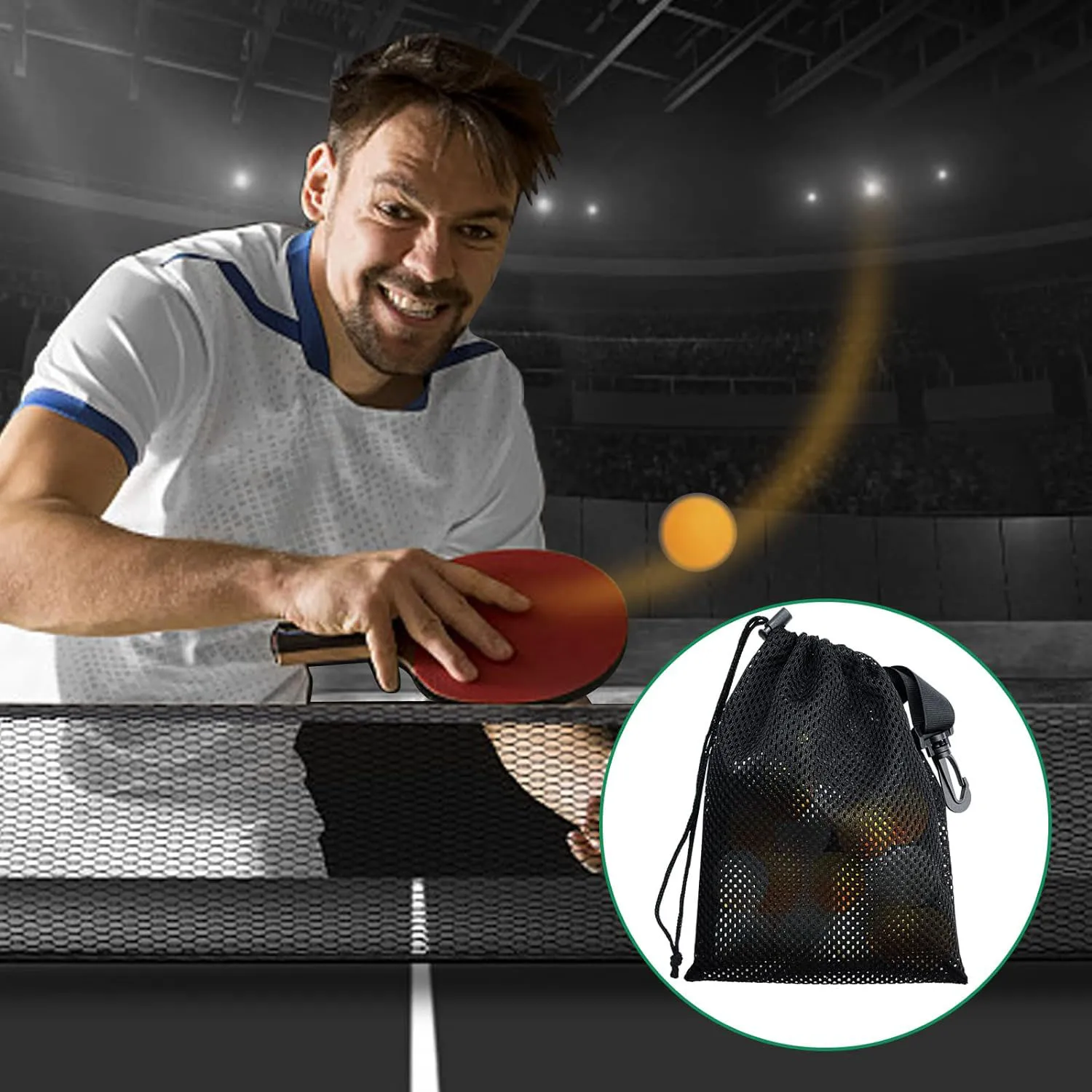 Strong Mesh Bag with Clips Nylon Drawstring  Bag with Cord Lock for Laundry Swimming Collecting Toys Sports Gym Beach Travel