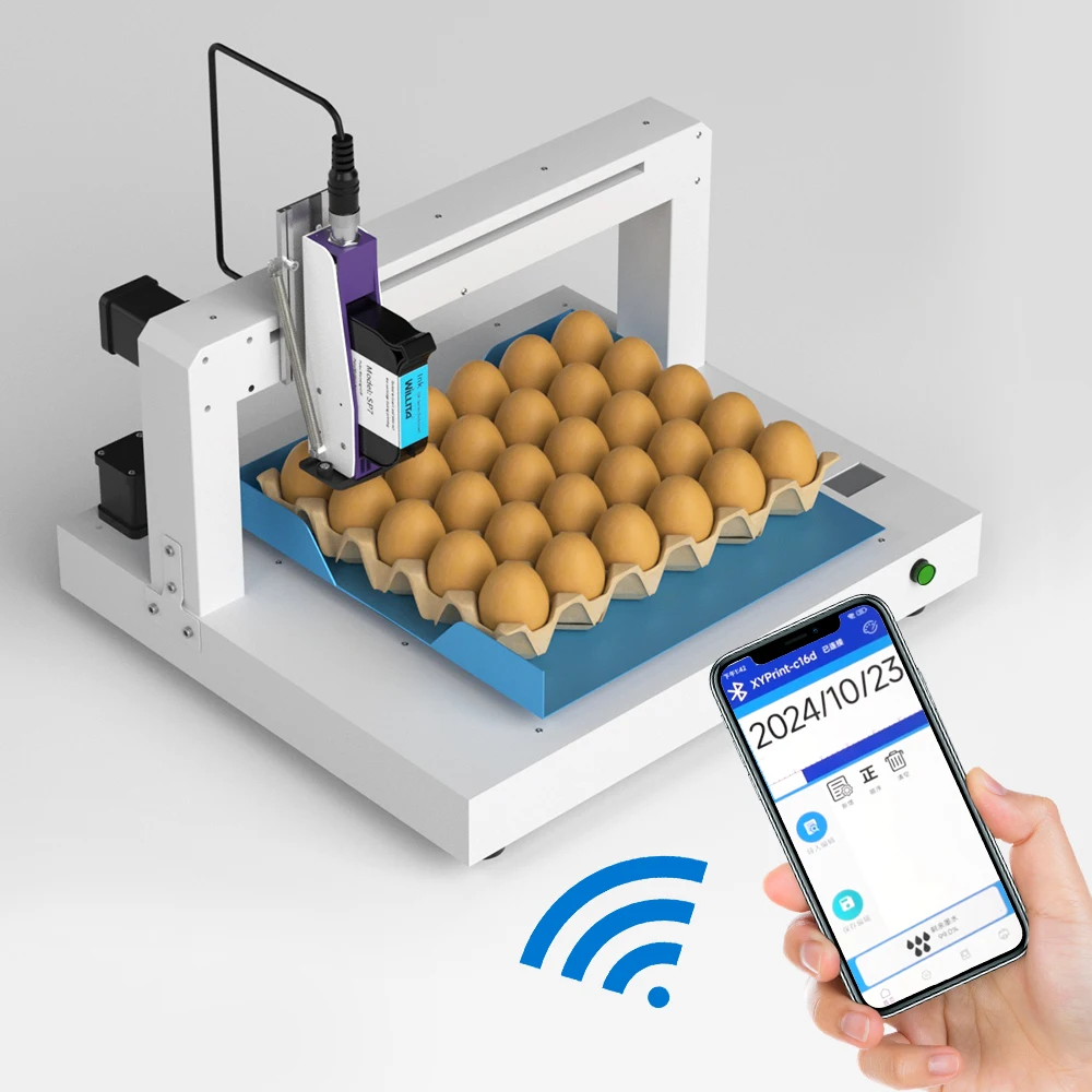 Automatic Egg Inkjet Printer Machine With Conveyor Belt Egg Date Printer Inkjet Printer Coder Expiry