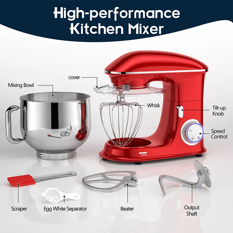 Household Auto Pastry Dough Mixer Free Spare Parts Stainless Steel Spiral Mixer Dough