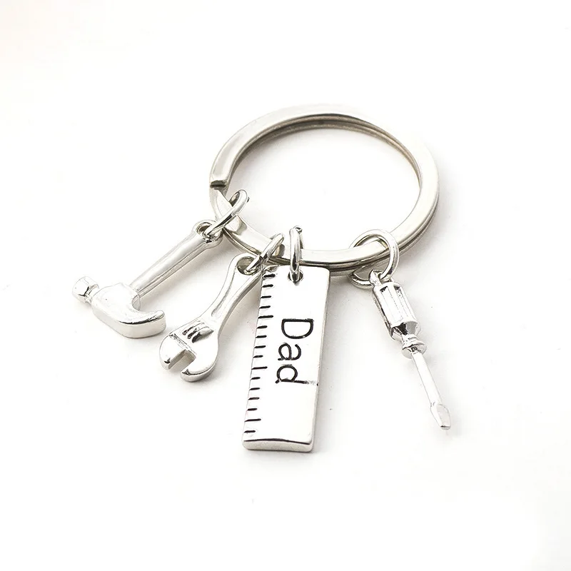 Zinc Alloy Keychain Custom Factory Supply Alloy Keychain Zinc Alloy Personality Hammer Wrench Keychain Dad Letter Pendant