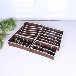 Fabric Closet Dresser Drawers Organizers Dividers 4 Foldable Underwear and Bras Drawer Organizers for Lingerie Panties Socks