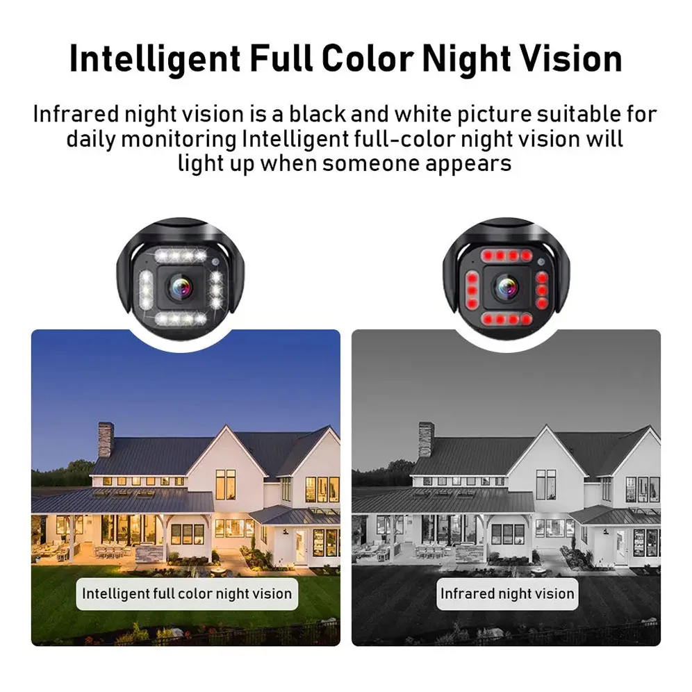 IP Camera Wifi Outdoor Wireless Security Camera Home Door 4MP Facial Tracking Alarm By Lan