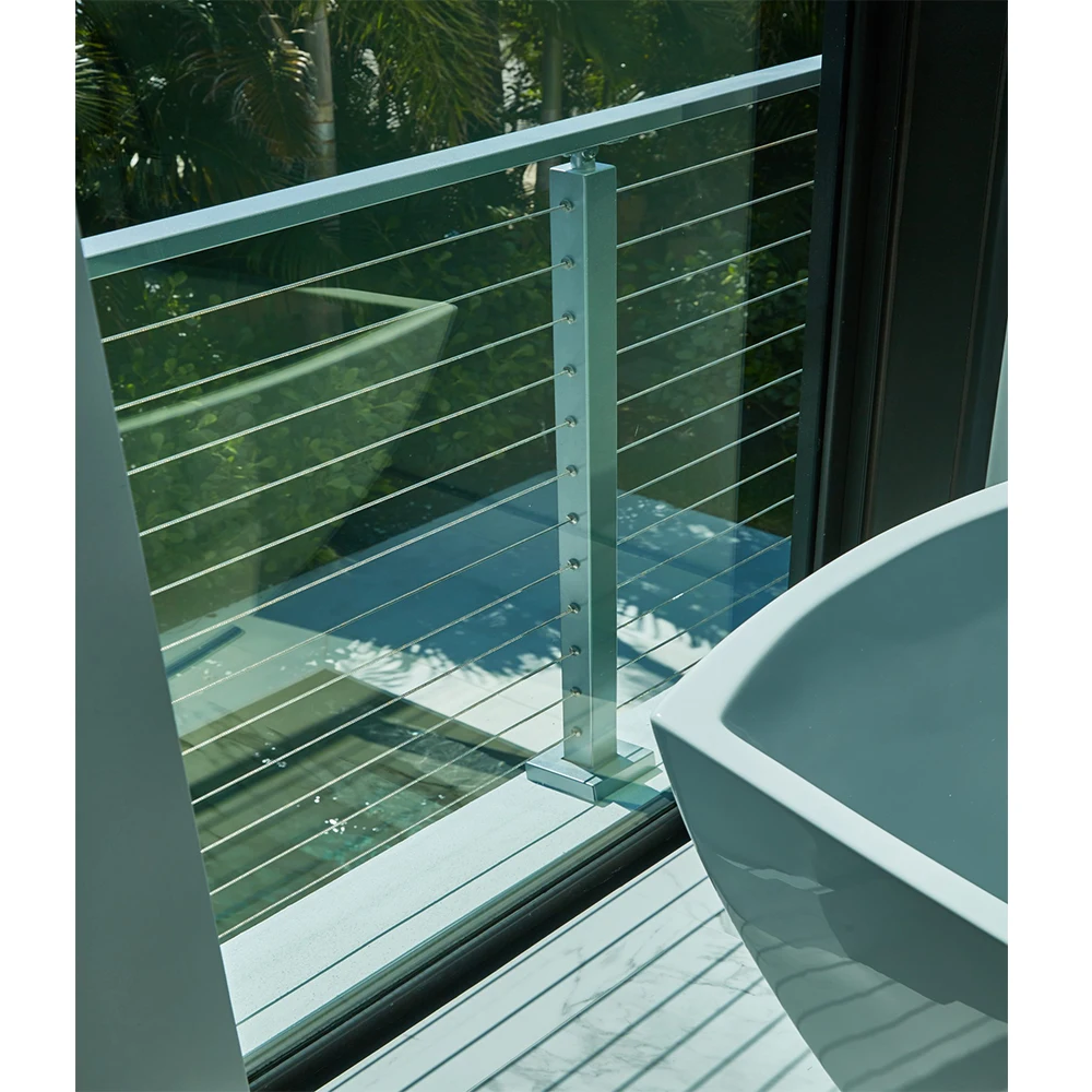 Factory Stainless Steel Wire Rope Guardrail Column Handrail Balcony Staircase Railing