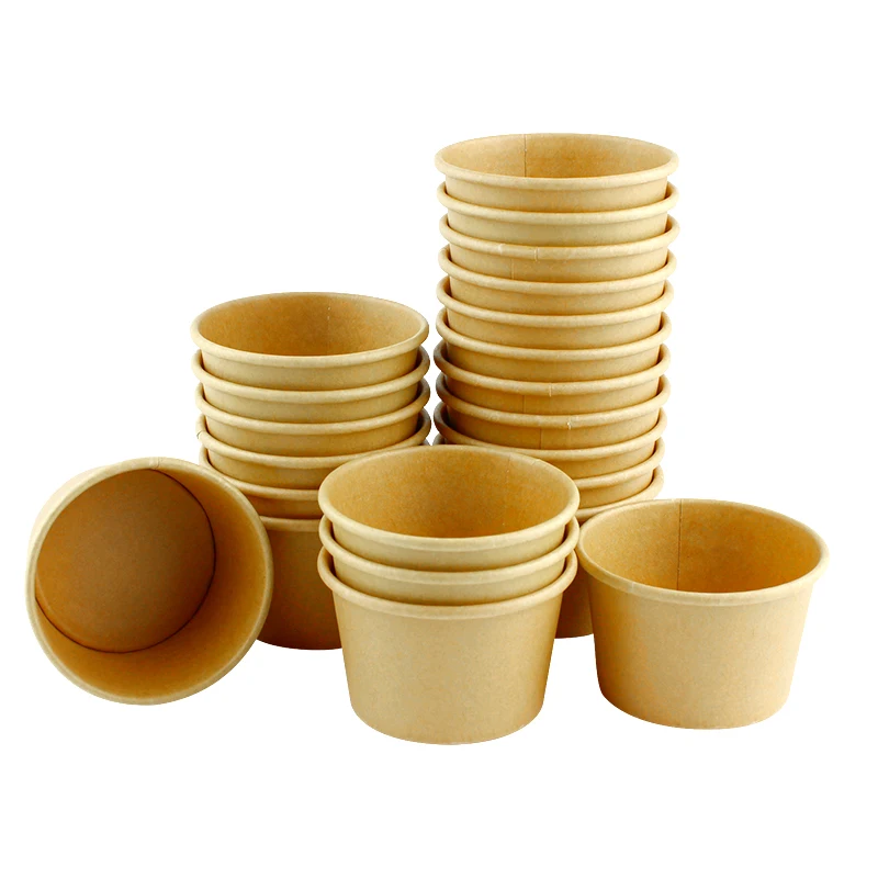 Disposable 3 oz high quality kraft paper cup factory cheap price paper kraft ice cream cup biodegradable ice cream kraft cup