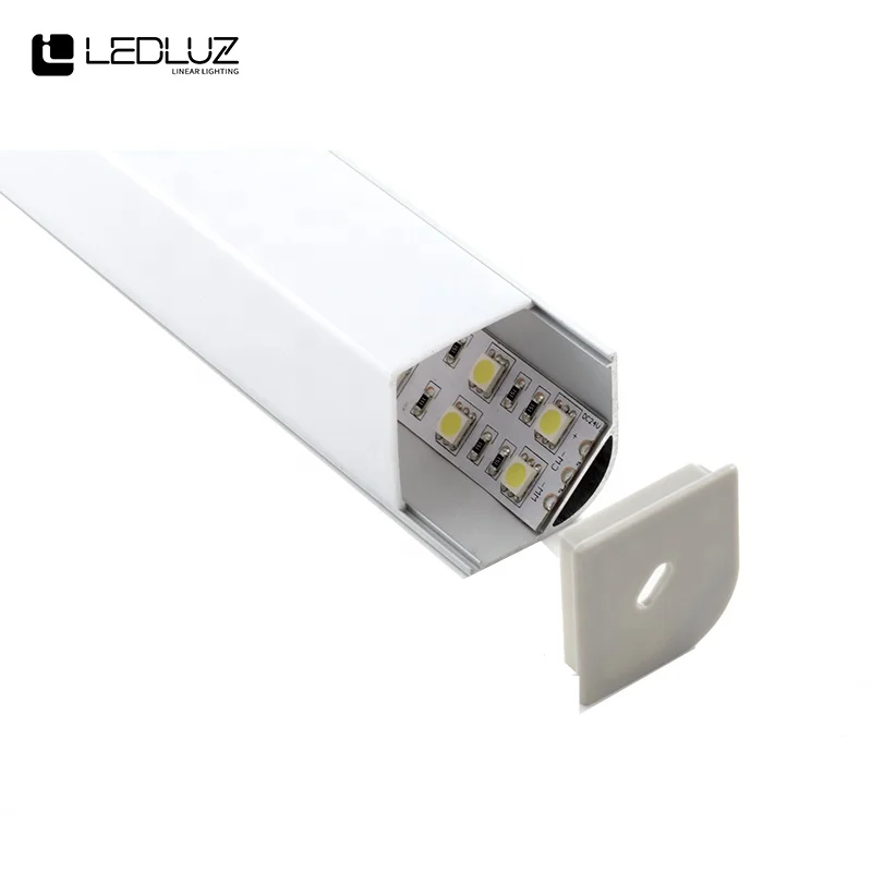 
LED-strip Corner Profile Aluminium 45 degrees 1M/2M/2.5M/3M C/W PC Diffuser Cover 