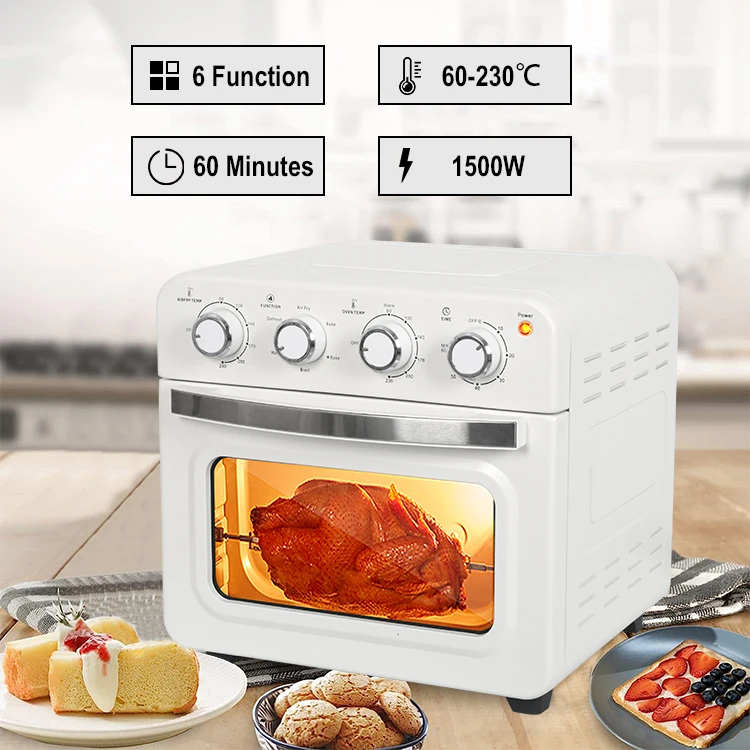 cream white air fryer oven 28L rotating pizza oven