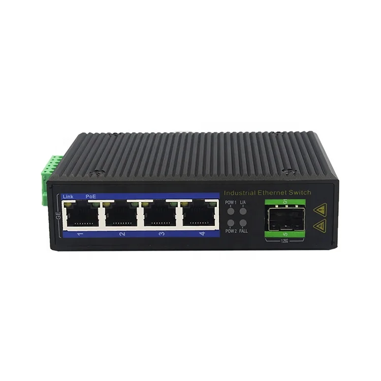 
 Неуправляемый Промышленный Коммутатор камеры NVR, 10/100/1000 м, PoE, 4 порта Ethernet, 1 SFP/RJ45, комбинированный коммутатор poe на Din-рейке  