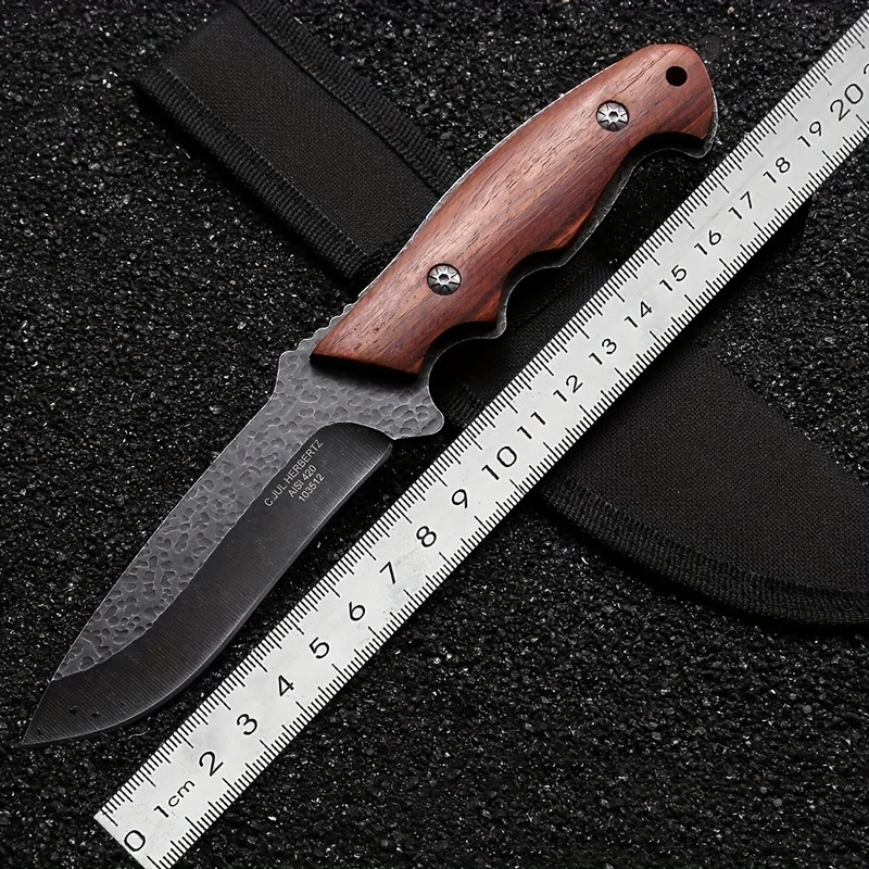 Wilderness Survival and Self Defense Tactics Small Knife Outdoor Integrated Dragon Bone Survival Straight Knife