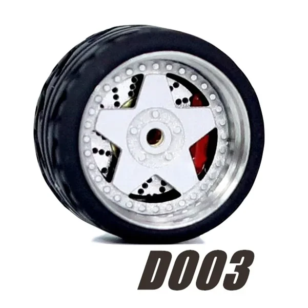 Alloy Wheels with Rubber Tires for 1/64 Scale Model Cars - Easy Installation