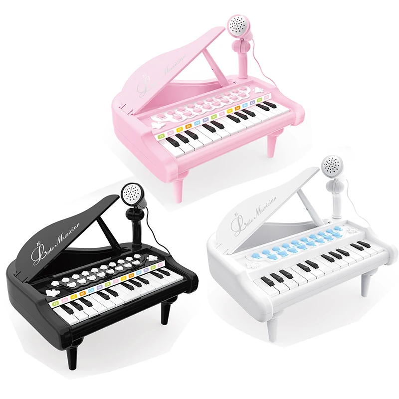 Educational Music Instrument Electronic 24 Keys Keyboard Piano with Microphone Toys For Kids
